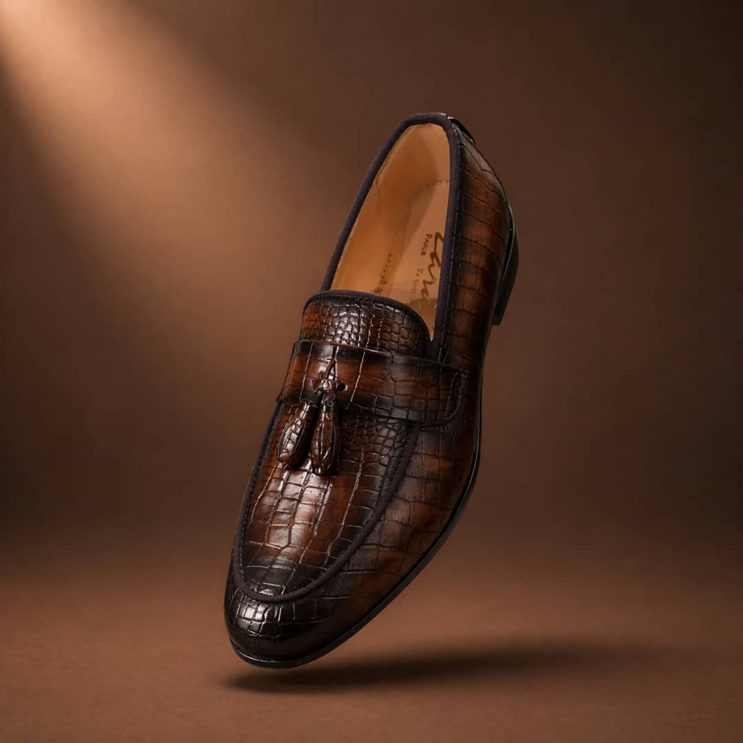 Mules Luxe Croco Marron